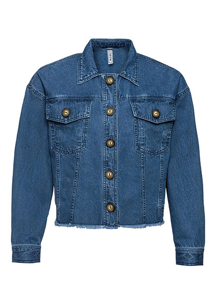 Geacă de blugi cu nasturi tip corn 01