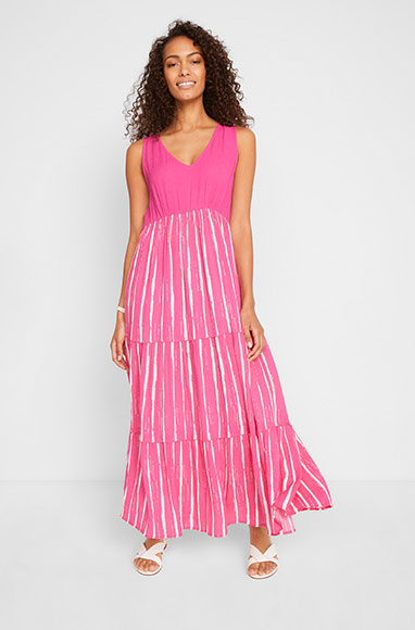 Rochie maxi din viscoză creponată