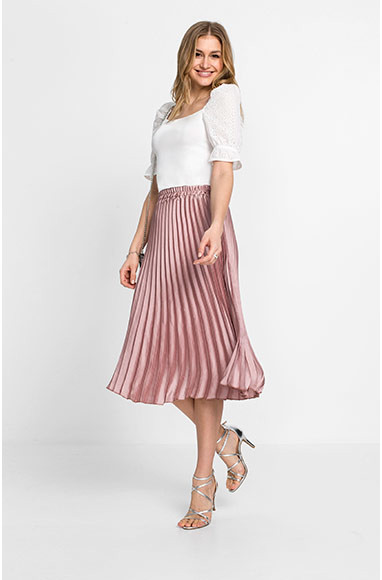 Fustă plisată cu poliester reciclat