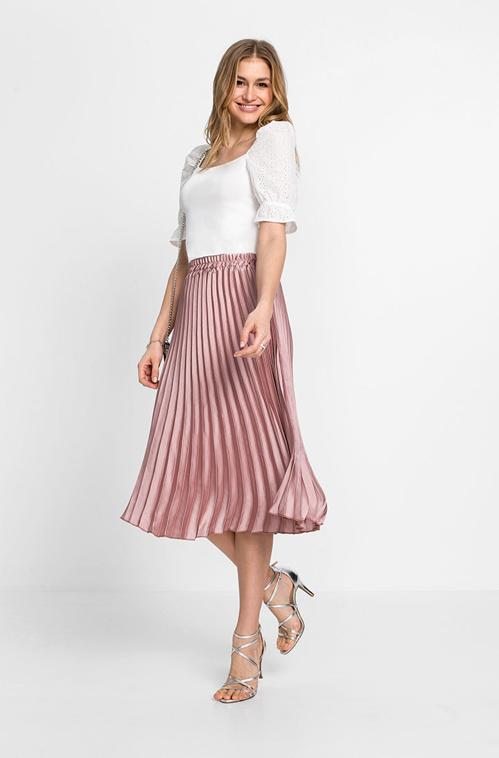 Fustă plisată cu poliester reciclat