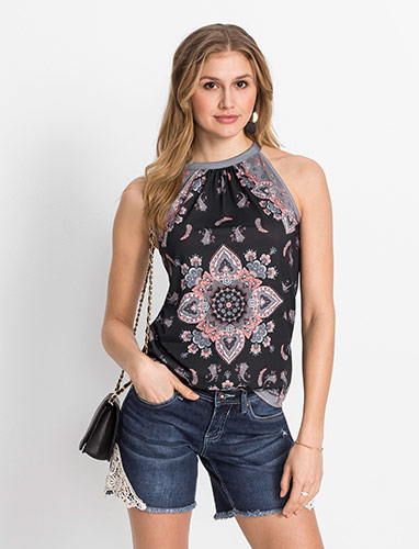 Top imprimat negru imprimat