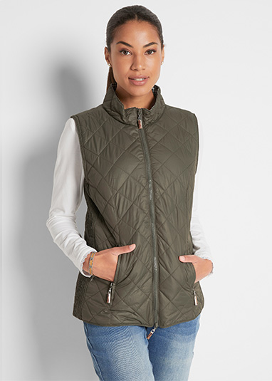 Vestă matlasată oliv închis