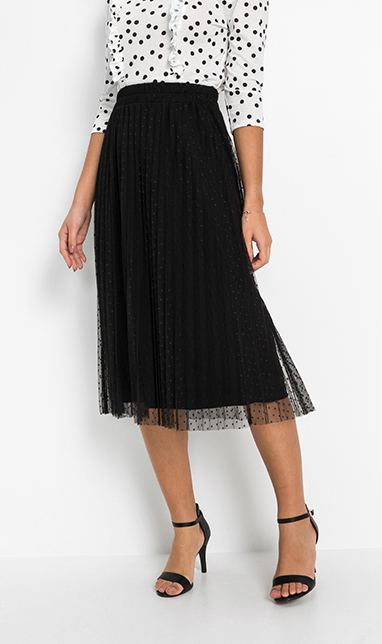 Fustă plisată cu puncte