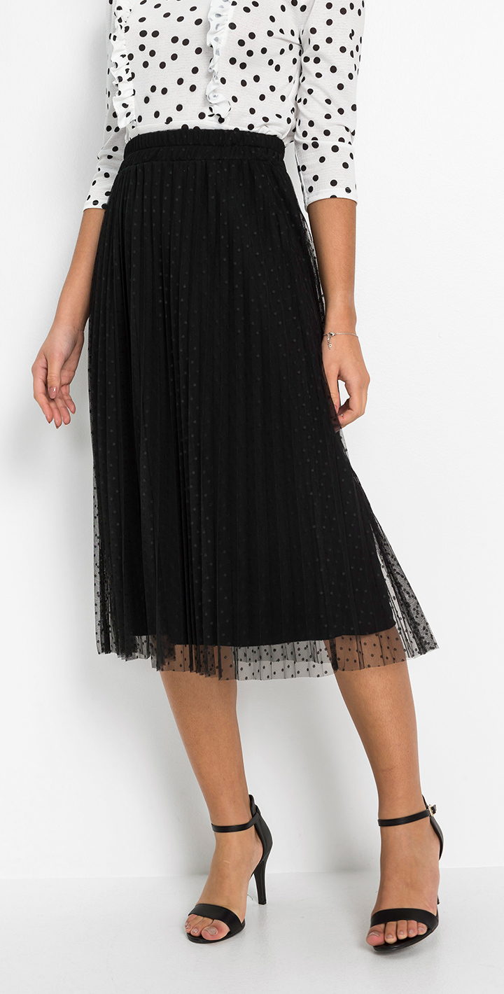 Fustă plisată cu puncte