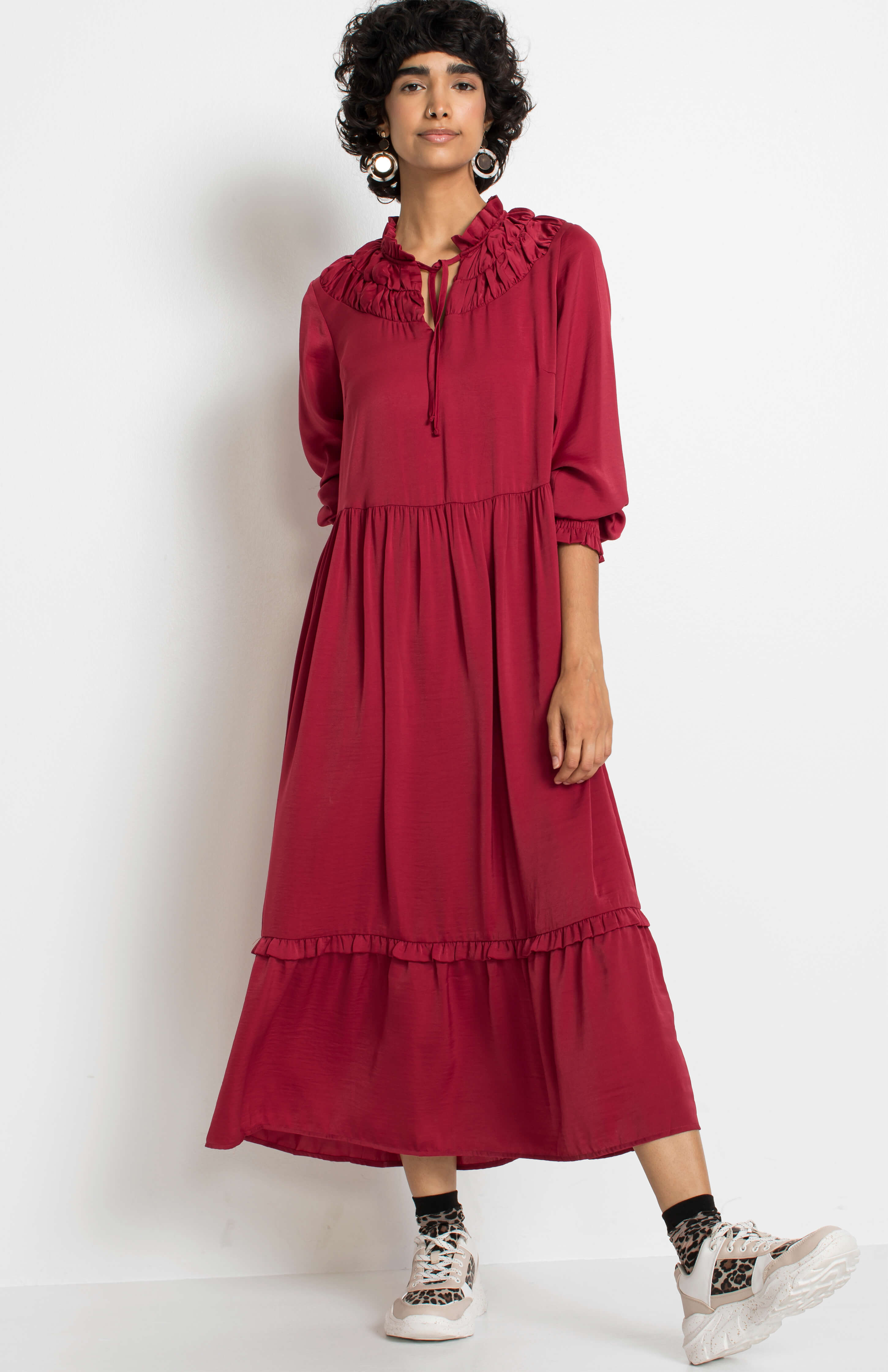 Rochie maxi cu volan